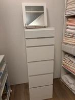 MALM Ladekast 6 lades, wit/spiegelglas, 40x123 cm, Huis en Inrichting, Kasten | Ladekasten, 5 laden of meer, Zo goed als nieuw