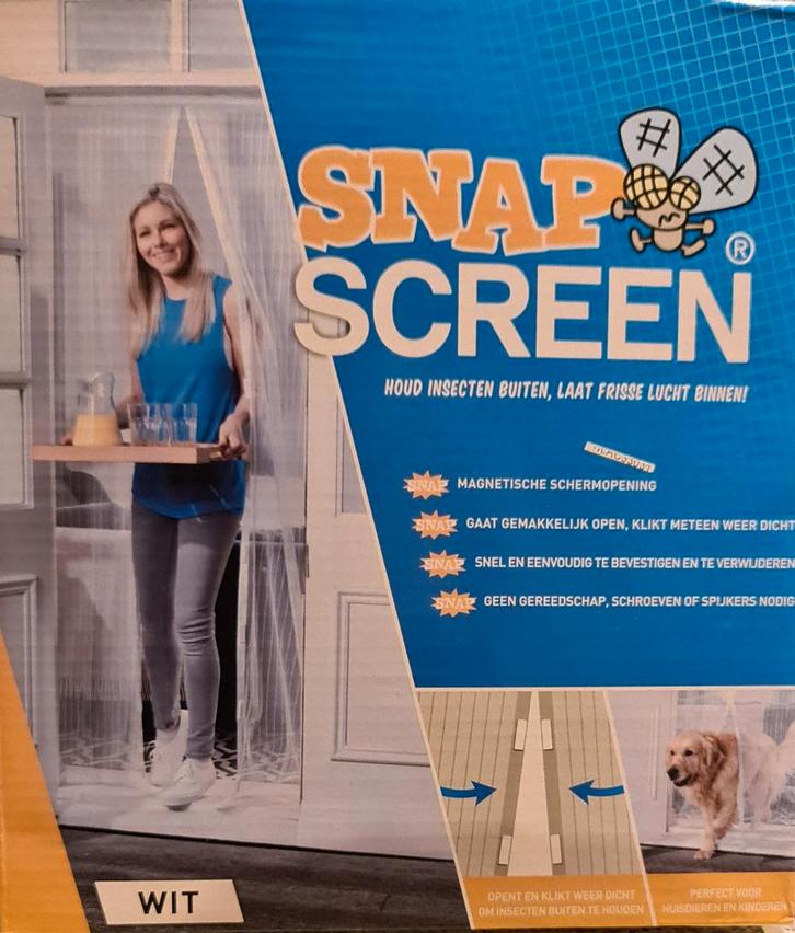Snap Screen Hordeur - Houd insecten buiten! Nieuw in doos, Doe-het-zelf en Verbouw, Deuren en Horren, Nieuw, Hordeur, 200 tot 215 cm