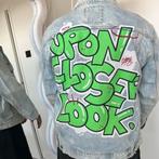 Spijker jas streetwear graffiti, Maat 52/54 (L), Zara, Blauw, Nieuw