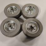 Set van 4 rubber wielen doorsnee 13 cm, Doe-het-zelf en Verbouw, Zwenkwielen, Niet ingevuld, Gebruikt, Niet ingevuld, Niet ingevuld