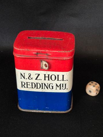 Noord en Zuid Hollandse redding Mij. Collecte blik beschikbaar voor biedingen