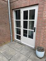 Tuindeur met driepuntsluiting en dubbel glas + groot raam, Doe-het-zelf en Verbouw, Deuren en Horren, Ophalen, Gebruikt, 80 tot 100 cm