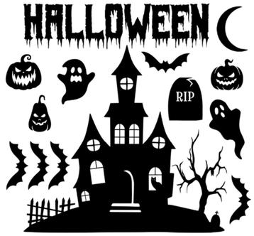 Herbruikbare statische raamstickers Halloween beschikbaar voor biedingen