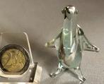 Glazen Beeldje van Pinguïn, Beschilderd met echt Zilver, Gebruikt, Ophalen of Verzenden, Dier