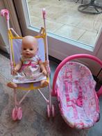 Baby Born set: pop, maxicosi en buggy, Kinderen en Baby's, Speelgoed | Poppen, Ophalen, Gebruikt, Babypop