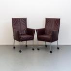 ACTIE!! 50x Montis Chaplin Stoel Aubergine Leer - Grijs/Wiel