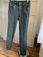 Donker groene ‘wax’ broek S Massimo Dutti, Groen, Gedragen, Lang, Massimo Dutti