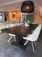 Zwarte houten eettafel, Huis en Inrichting, Ophalen, Gebruikt, 100 tot 150 cm, 200 cm of meer