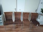 4 Rotan Eetkamerstoelen van Trendhopper, Ophalen, Gebruikt, Bruin, Riet of Rotan