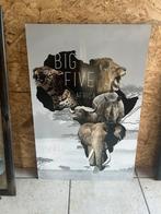 Big Five Africa Houten Poster, Antiek en Kunst, Ophalen