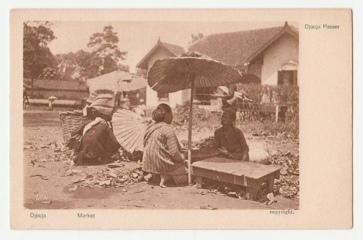 Ned. Indië.  Djocja.  Passer.  Java.  Azië., Verzamelen, Ansichtkaarten | Themakaarten, Ongelopen, Voor 1920, Overige thema's