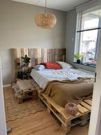 Pallet bed inclusief lattenbodems en matras, Ophalen, Tweepersoons, 140 cm, 200 cm