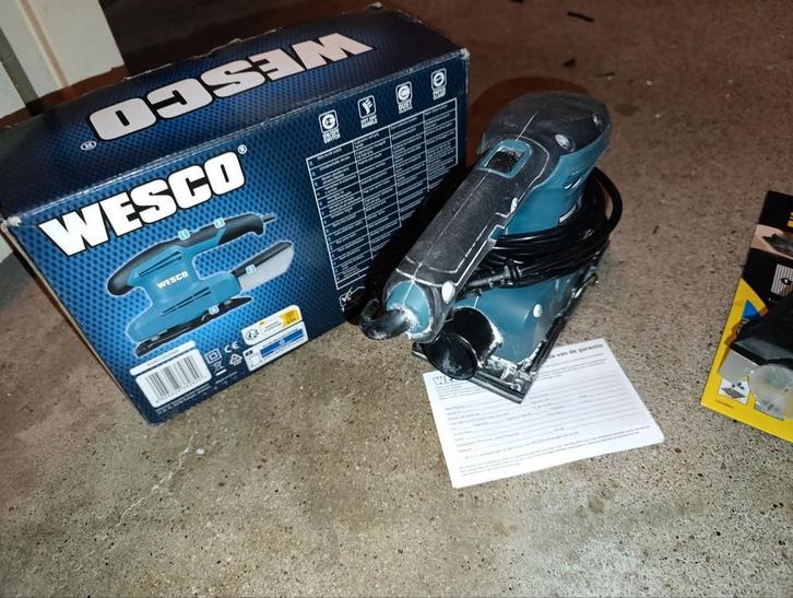 Wesco WS4161 Vlakschuurmachine - 200W, Doe-het-zelf en Verbouw, Gereedschap | Schuurmachines, Gebruikt, Vlakschuurmachine, Minder dan 600 watt