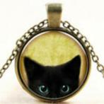 bronskleurige ketting met hanger kat, Ophalen of Verzenden, Nieuw, Overige materialen, Met hanger