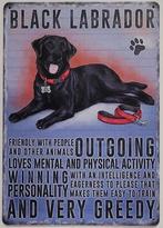 Zwarte Labrador eigenschappen reclamebord van metaal deco, Dieren en Toebehoren, Info@deconoord.nl, Deco Noord, Nieuw, Ophalen of Verzenden