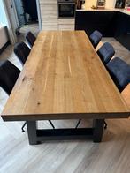 Complete eetset voor 6 personen, Huis en Inrichting, Tafels | Eettafels, Ophalen, 100 tot 150 cm, Eikenhout, Zo goed als nieuw