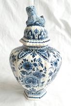 Oud Old Delft Leeuw deksel pot vaas Delftsblauw aardewerk, Ophalen of Verzenden