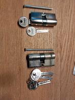 Cylindersloten 2 st., Ophalen of Verzenden, Gebruikt, Rvs, Slot