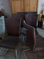 Eetkamerstoelen, bruin, Huis en Inrichting, Stoelen, Ophalen, Gebruikt, Bruin, Stof