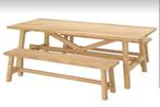 IJken Eettafel me bijpassende 2 banken MÖCKELBY, Huis en Inrichting, Tafels | Eettafels, Ophalen, Eikenhout, 200 cm of meer, 50 tot 100 cm