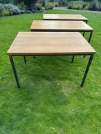 3x eikenhouten vintage restaurant tafel, metalen onderstel!, Zakelijke goederen, Horeca | Meubilair en Inrichting, Ophalen, Meubilair