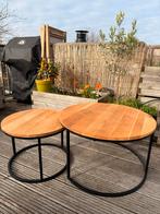 Set van 2 eikenhouten salontafels – Hiba (La Redoute) – €80, Ophalen, Gebruikt, 50 tot 100 cm, Minder dan 50 cm