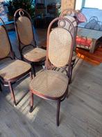 Antieke rotan thonet stijl eetkamer stoelen 4 stuks, Ophalen
