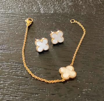 Van cleef set armband oorbellen Goud parelmoer beschikbaar voor biedingen