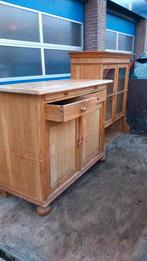 Oude grenen vitrinekast GRATIS, Ophalen, Gebruikt, 200 cm of meer, Minder dan 150 cm