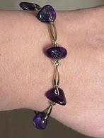 Vintage armbandje america double met amethist, Ophalen of Verzenden, Zo goed als nieuw, Goud, Overige materialen