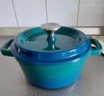 Sola gietijzeren braadpan groen/blauw 20 cm, Ophalen of Verzenden, Zo goed als nieuw, Gietijzer, Koekenpan of Braadpan