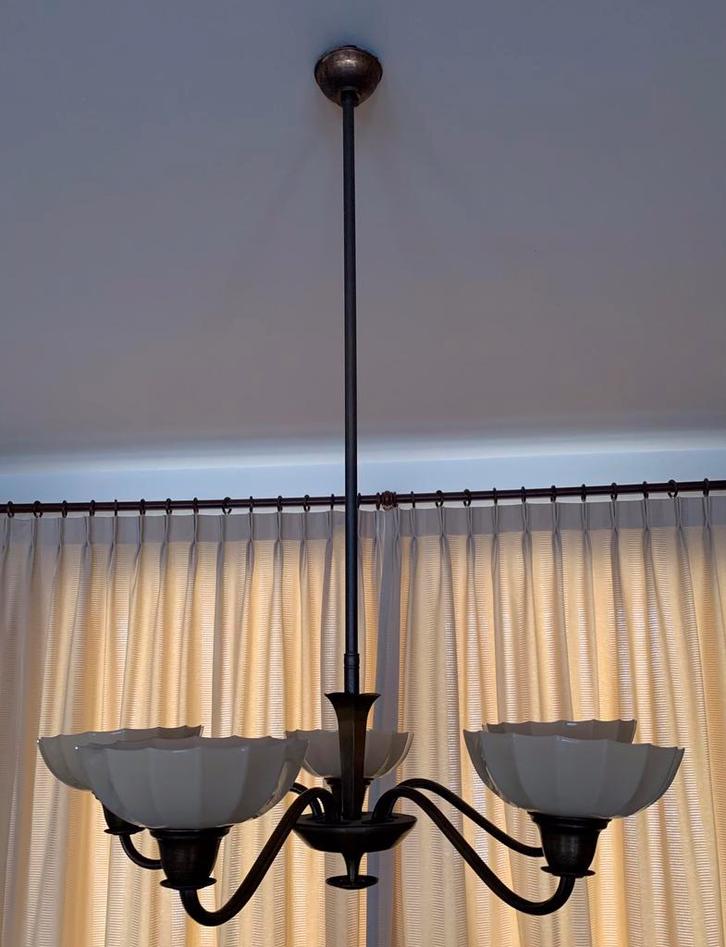 Kroonluchter, Huis en Inrichting, Lampen | Kroonluchters, Gebruikt, Glas, Metaal, Ophalen