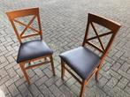 2 Eenvoudige stoelen, Ophalen, Gebruikt, Twee, Bruin