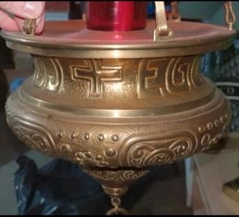 Mooie godslamp, Antiek en Kunst, Antiek | Kandelaars, Koper of Brons, Ophalen of Verzenden