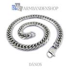 Rvs brede ketting "Dános " 60 cm 1.7 cm breed van edelstaal., Sieraden, Tassen en Uiterlijk, Kettingen, Verzenden, Nieuw, Zilver