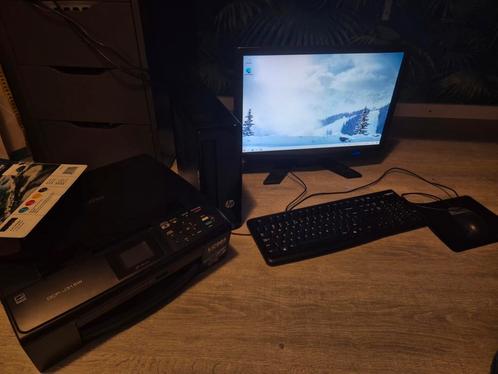 HP desktop compleet met printer, Computers en Software, Desktop Pc's, Zo goed als nieuw, HDD, Ophalen