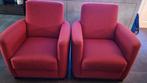 Set van 2 mooie rode fauteuils stoelen, Gebruikt, Stof, Ophalen of Verzenden, 75 tot 100 cm