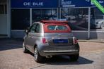 Fiat 500 1.2 Lounge|Leder|Navi|Cabrio|Grigio 695|4 Cil|Airco, Gebruikt, 4 cilinders, Leder en Stof, Origineel Nederlands