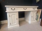 Mooie wit landelijk bureau met lades en kastjes, Ophalen, Gebruikt, Bureau