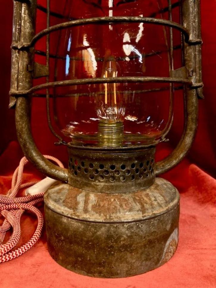 Marine-XL-STORMLAMP/Olielamp - Vintage - omgebouwd LED, Huis en Inrichting, Lampen | Losse lampen, Gebruikt, Led-lamp, Minder dan 30 watt