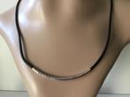 Ketting met zilver ( in Hilversum ), Sieraden, Tassen en Uiterlijk, Ophalen of Verzenden, Gebruikt, Zwart, Zilver