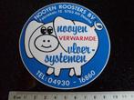 sticker Nooyen roosters deurne logo vloersystemen varkens, Verzenden, Zo goed als nieuw, Bedrijf of Vereniging