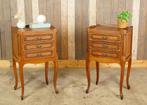 Twee Franse brocante nachtkastjes Louis XV-stijl ladekastjes, Ophalen, Gebruikt, --, --