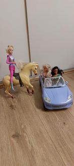 Barbie auto met poppen en een paard, Kinderen en Baby's, Speelgoed | Poppen, Ophalen of Verzenden, Zo goed als nieuw, Barbie