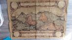 Wandkleed met antieke afbeelding van wereldkaart, Huis en Inrichting, Woonaccessoires | Schilderijen, Tekeningen en Foto's, Minder dan 50 cm