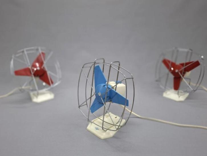 ITHO tafelventilator, blauwe vintage ventilator, Witgoed en Apparatuur, Ventilatoren, Gebruikt, Tafelventilator, Ophalen of Verzenden