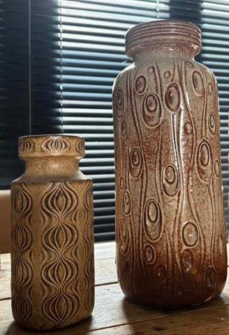 W. Germany vazen - jaren 60/70 vintage, Huis en Inrichting, Woonaccessoires | Vazen, Zo goed als nieuw, Overige kleuren, Minder dan 50 cm