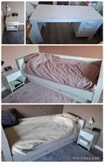 2 keer kinderslaapkamer 90x200 massief hout WOOOD Robin wit, Ophalen, Zo goed als nieuw