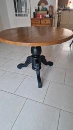 Ronde grenen tafel met bolpoot., Ophalen, Gebruikt, Rond, Vijf personen of meer