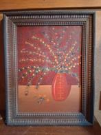 J. Kessels schilderij rode vaas met bloemen, Antiek en Kunst, Kunst | Schilderijen | Klassiek, Ophalen of Verzenden